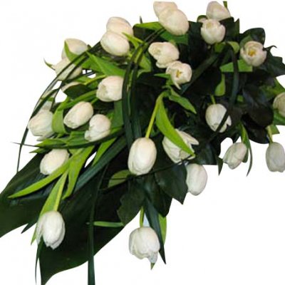 Vit som snö - Begravningsdekorationer - Skicka begravningsblommor %city%