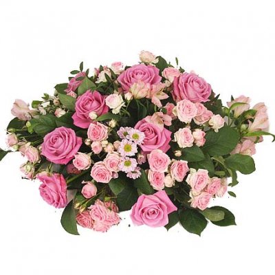 Rosa rund - Begravningsdekorationer - Skicka begravningsblommor %city%